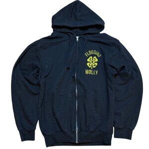 Y2K Flogging‎ Molly Black Zip-Up Hoodie S